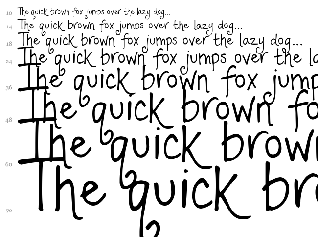 DJB Fancy Nancy font waterfall